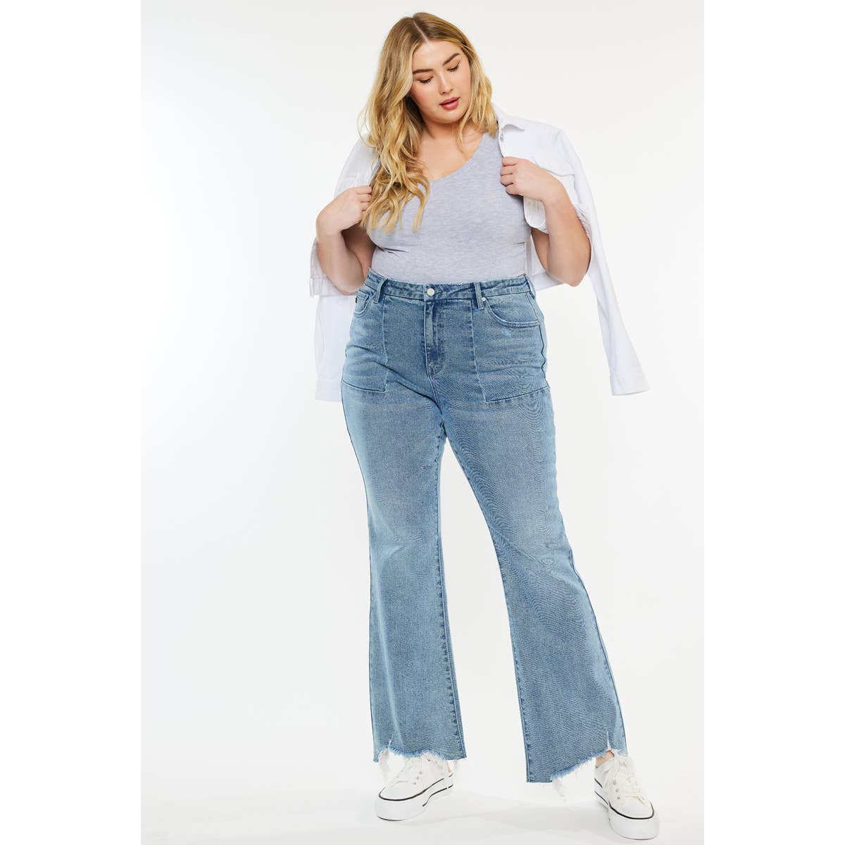 KanCan USA PLUS PETITE HIGH RISE FLARE JEANS