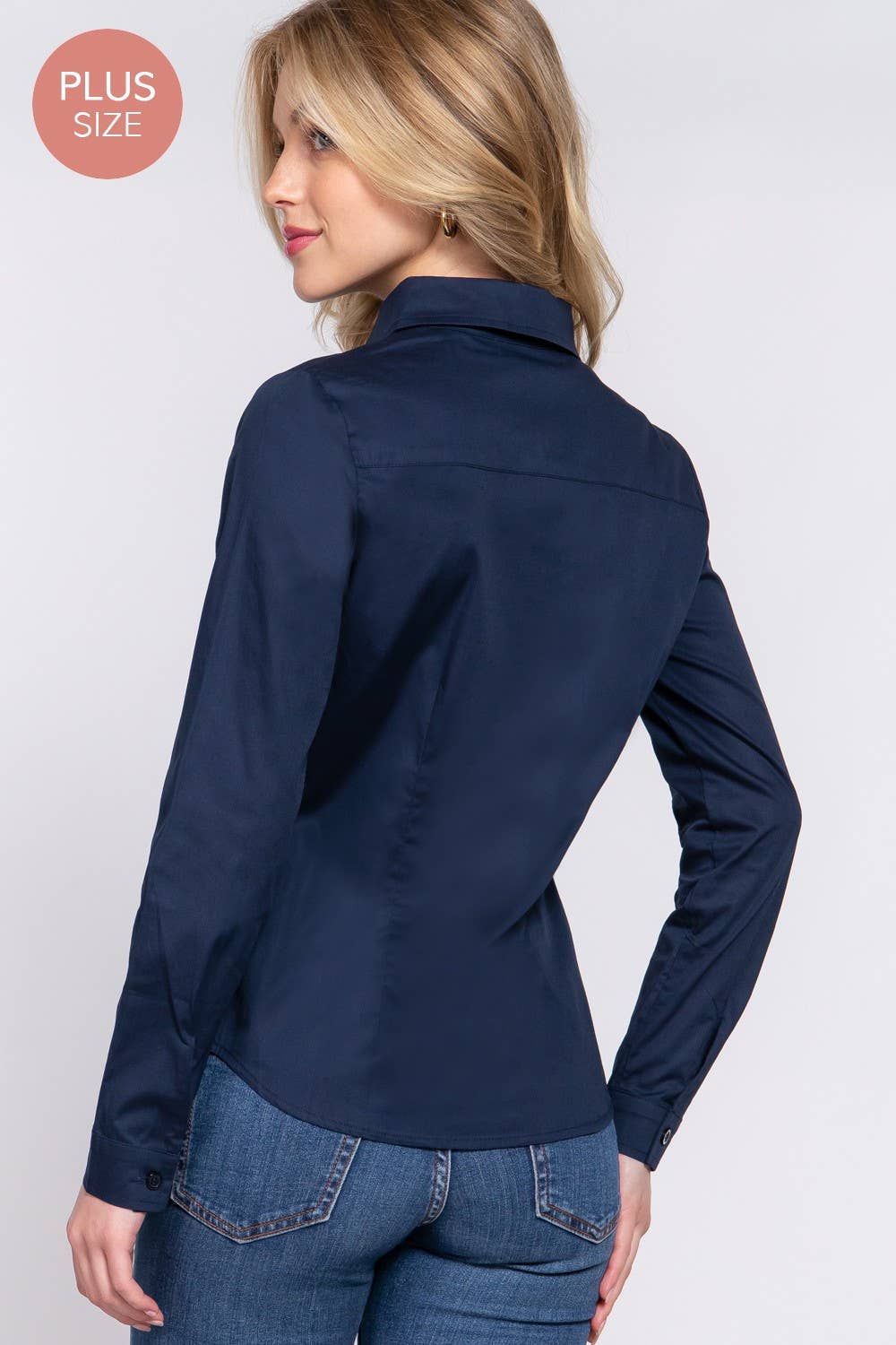 The Vivienne Shirt - Curvy, Stretch Cotton Button Down