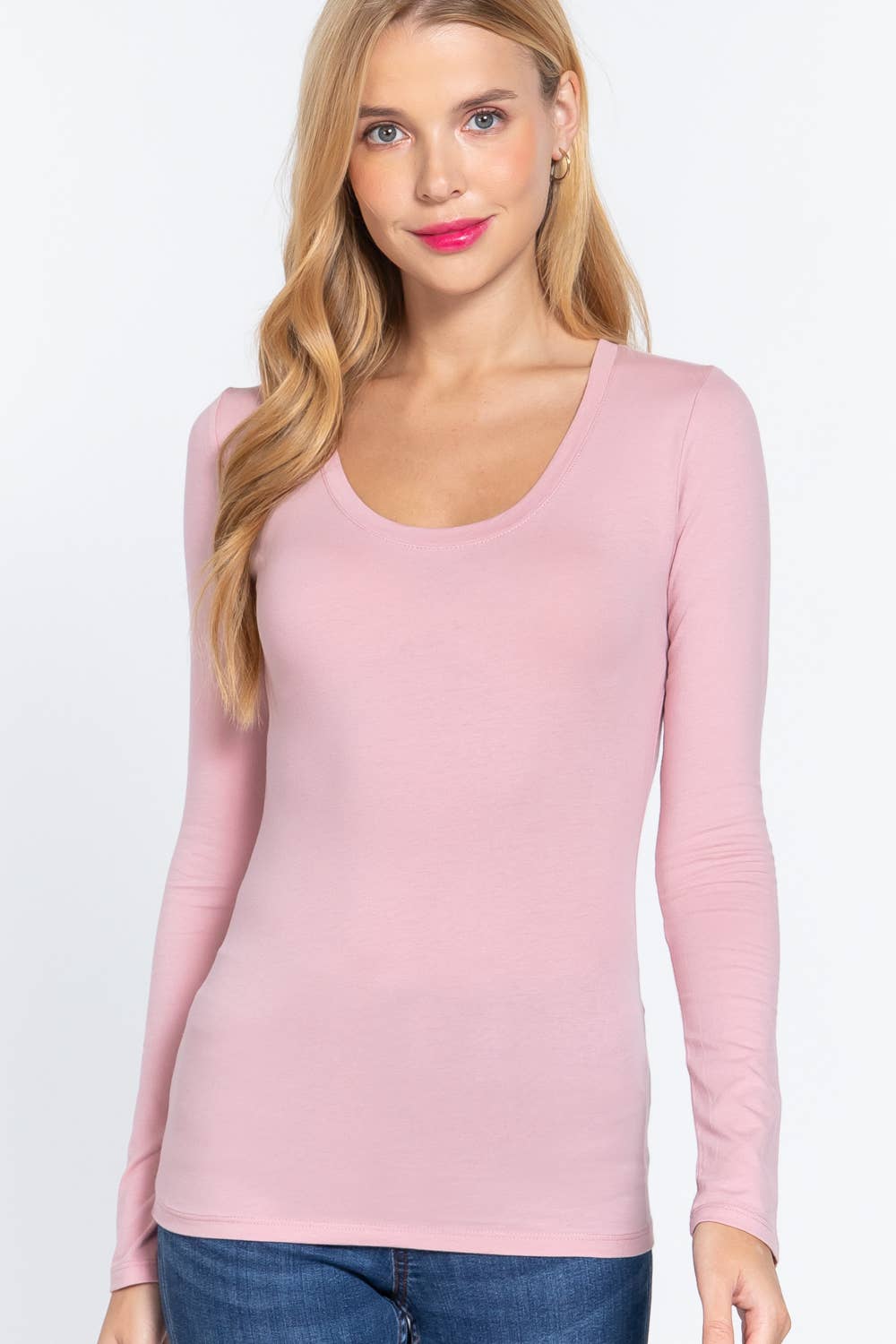 Long Sleeve Scoop Neck Top