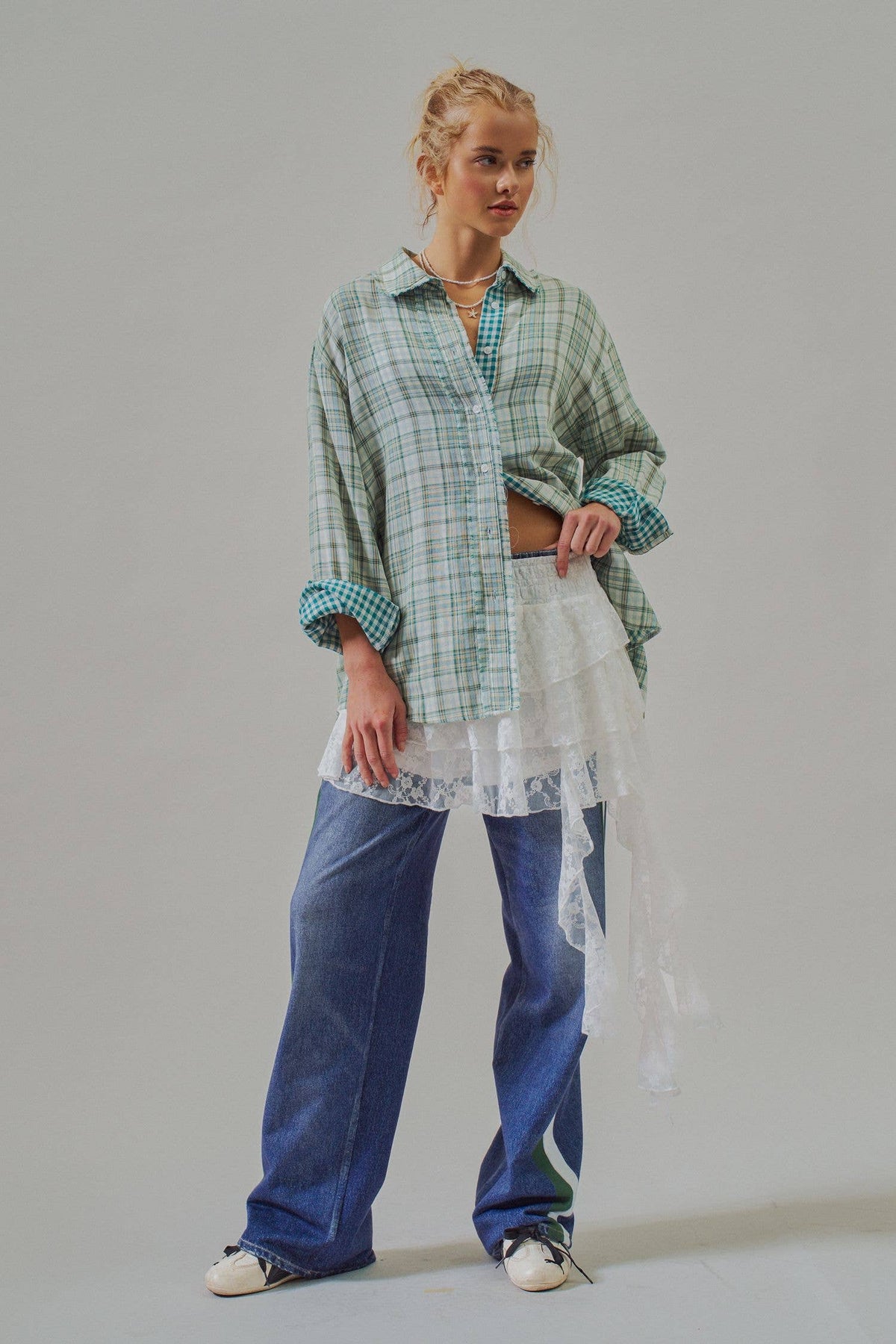 The Élodie Shirt, Reversible Double Gauze Plaid Button Down