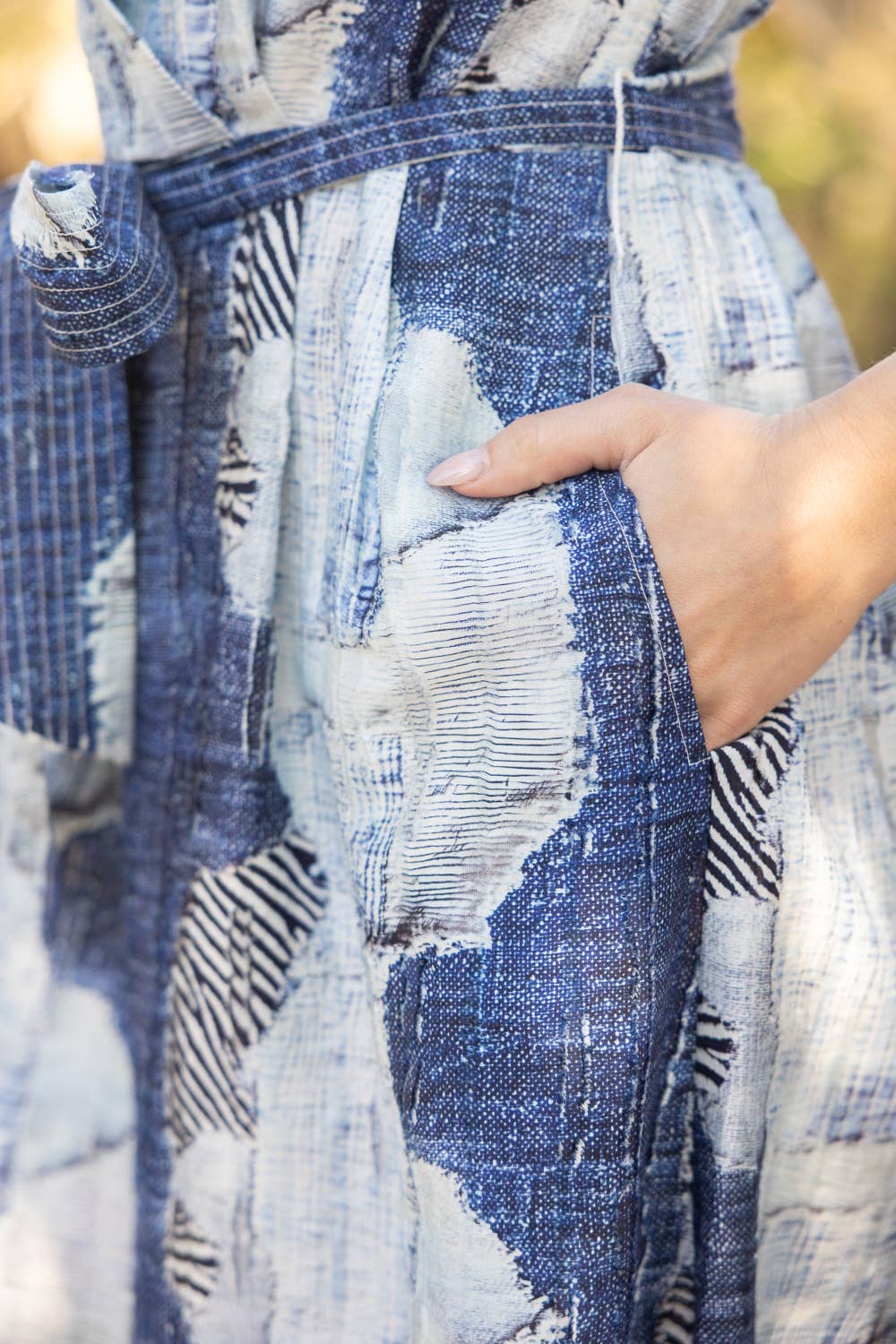 Snap Button Faux Wrap Dress