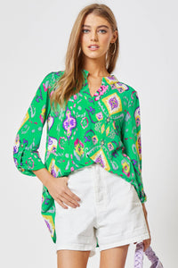 Thumbnail for 3/4 Sleeve Lizzy Wrinkle Free Blouse: Emerald