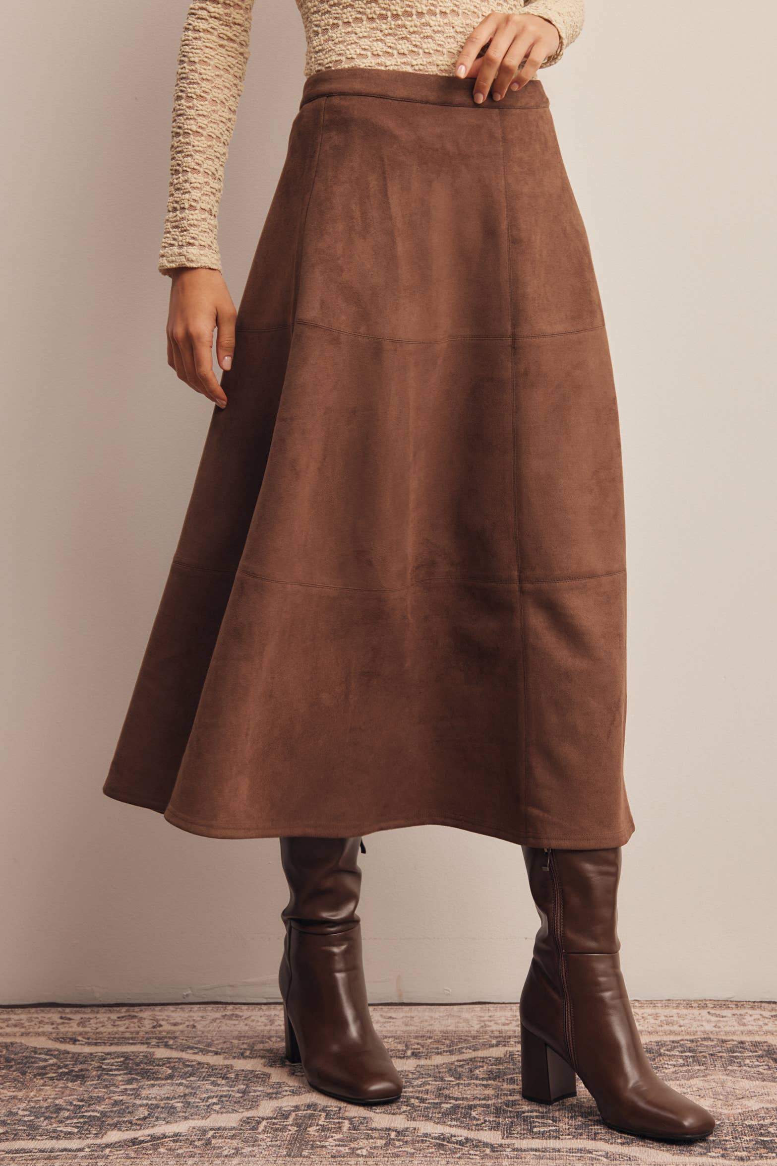 The Adelaide Suede Midi Skirt