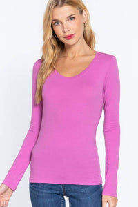 Thumbnail for Long Sleeve Scoop Neck Top