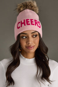 Thumbnail for Pink Cheers Knit Pom Hat
