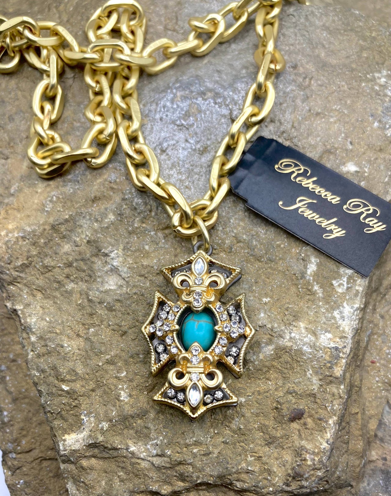 Vintage Boho Regal Charm Statement Necklace