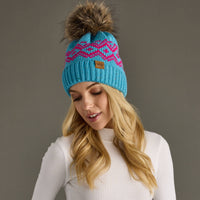 Thumbnail for Blue & Speckled Patterned Pom Hat