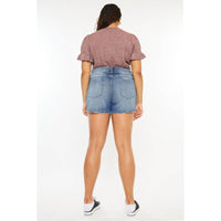 Thumbnail for KanCan USA - Plus High Rise Mom Short Medium Stone Wash