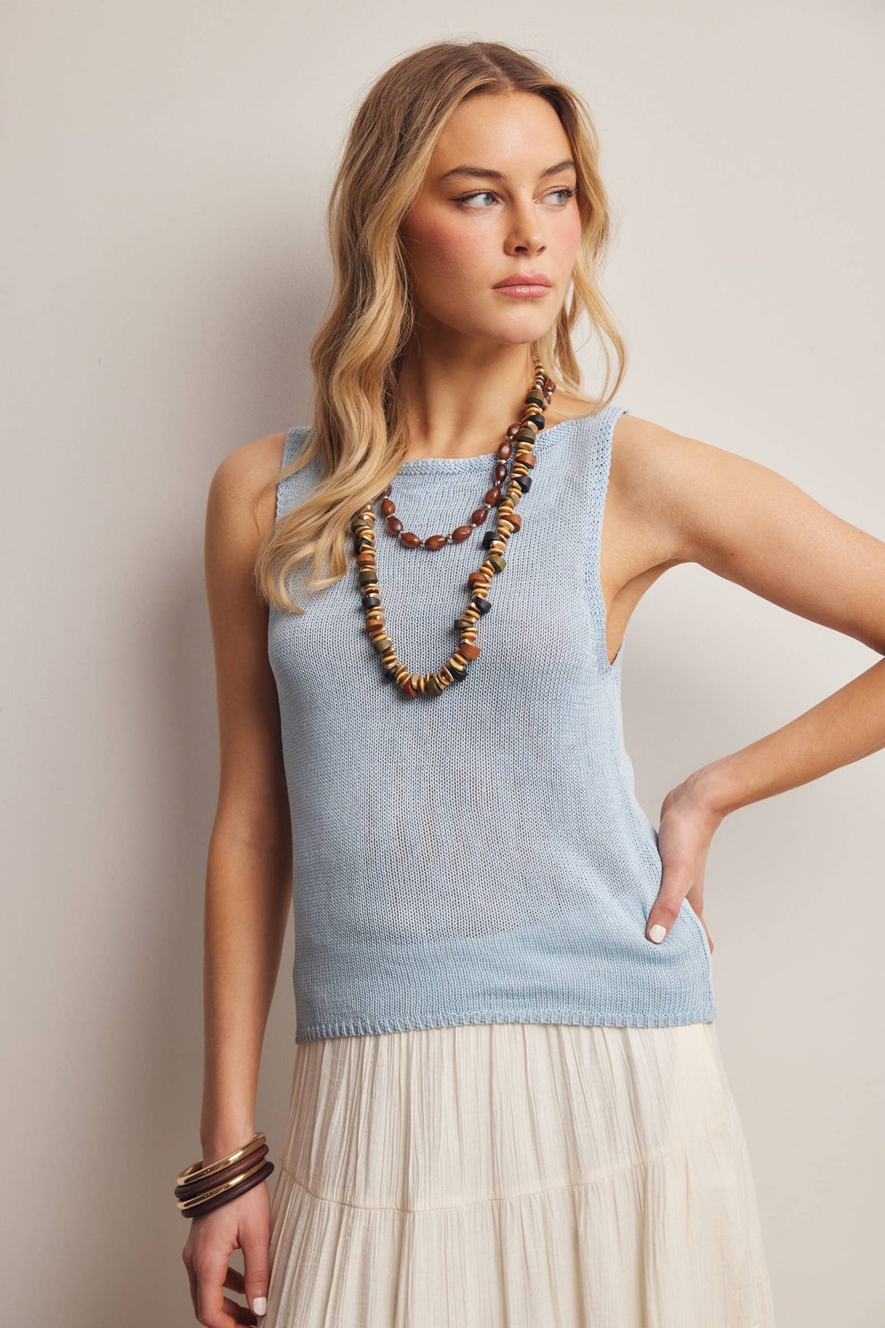 Sleeveless Cotton Knit Tank Top FSW0046