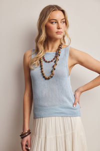 Thumbnail for Sleeveless Cotton Knit Tank Top FSW0046