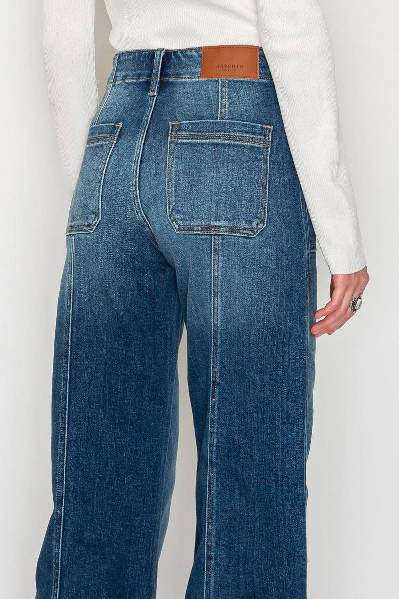 ARTEMIS VINTAGE ECO FRIENDLY FABRIC TUMMY CONTROL PALAZZO JEANS