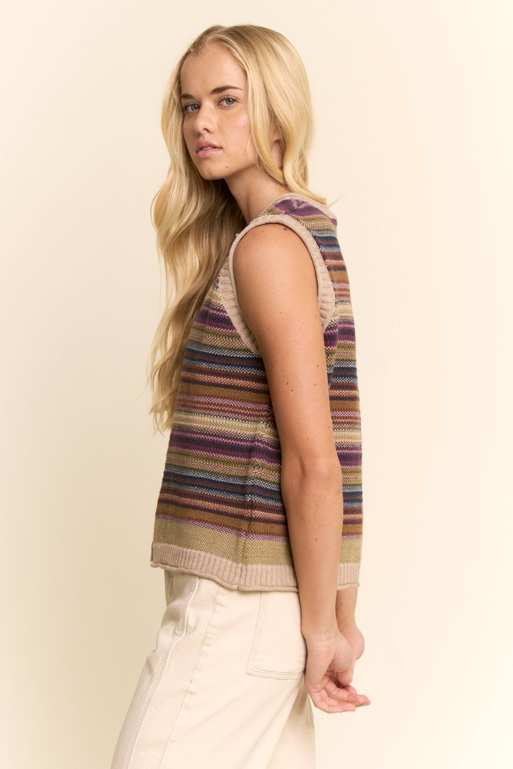 Sabine Striped Sweater Vest