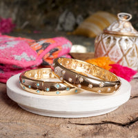 Thumbnail for Gold-Tone Eternity Stretch Bangle – Pearls, Turquoise, or Crystals