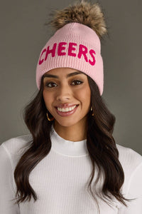Thumbnail for Pink Cheers Knit Pom Hat