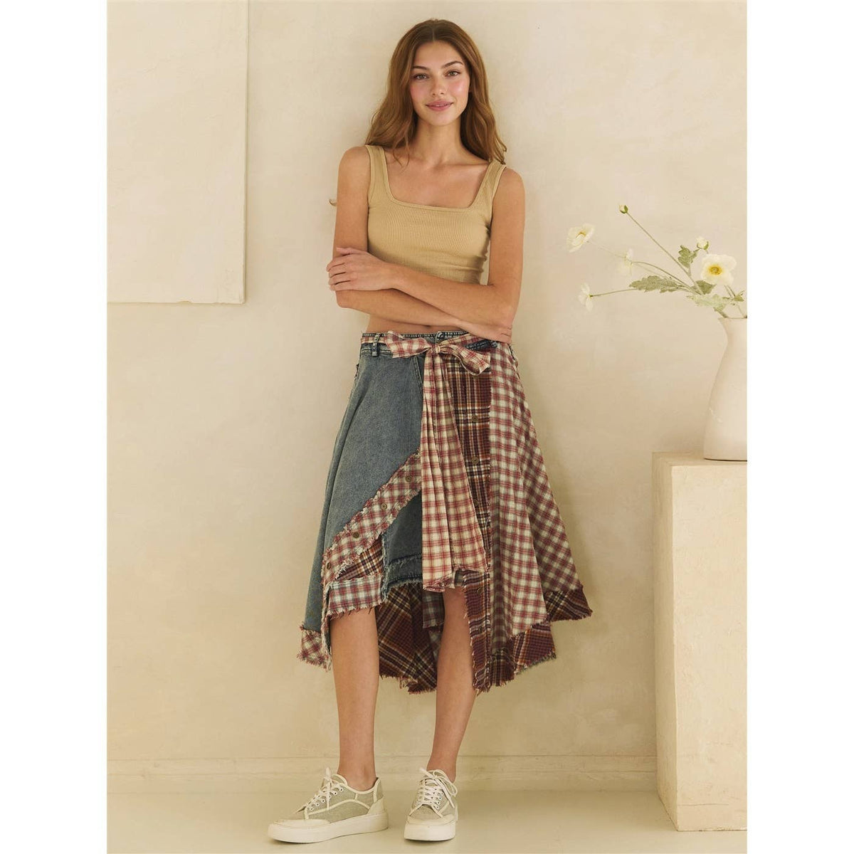 The Rowan Patchwork Denim Skirt