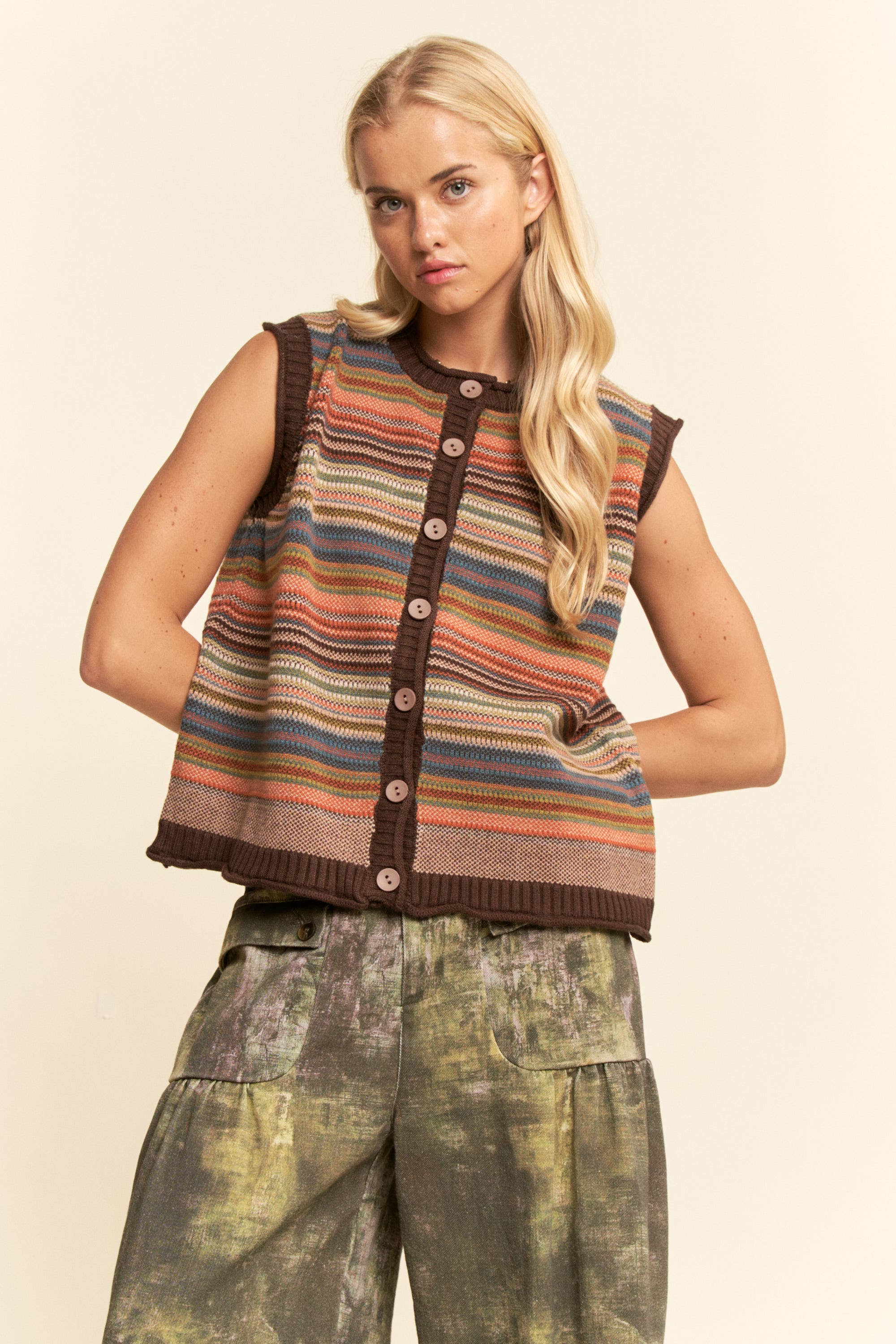 Sabine Striped Sweater Vest