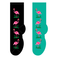 Thumbnail for Flamingos Socks Black or Teal