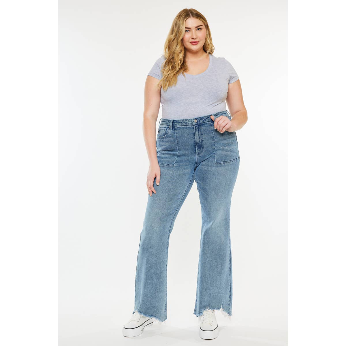 KanCan USA PLUS PETITE HIGH RISE FLARE JEANS