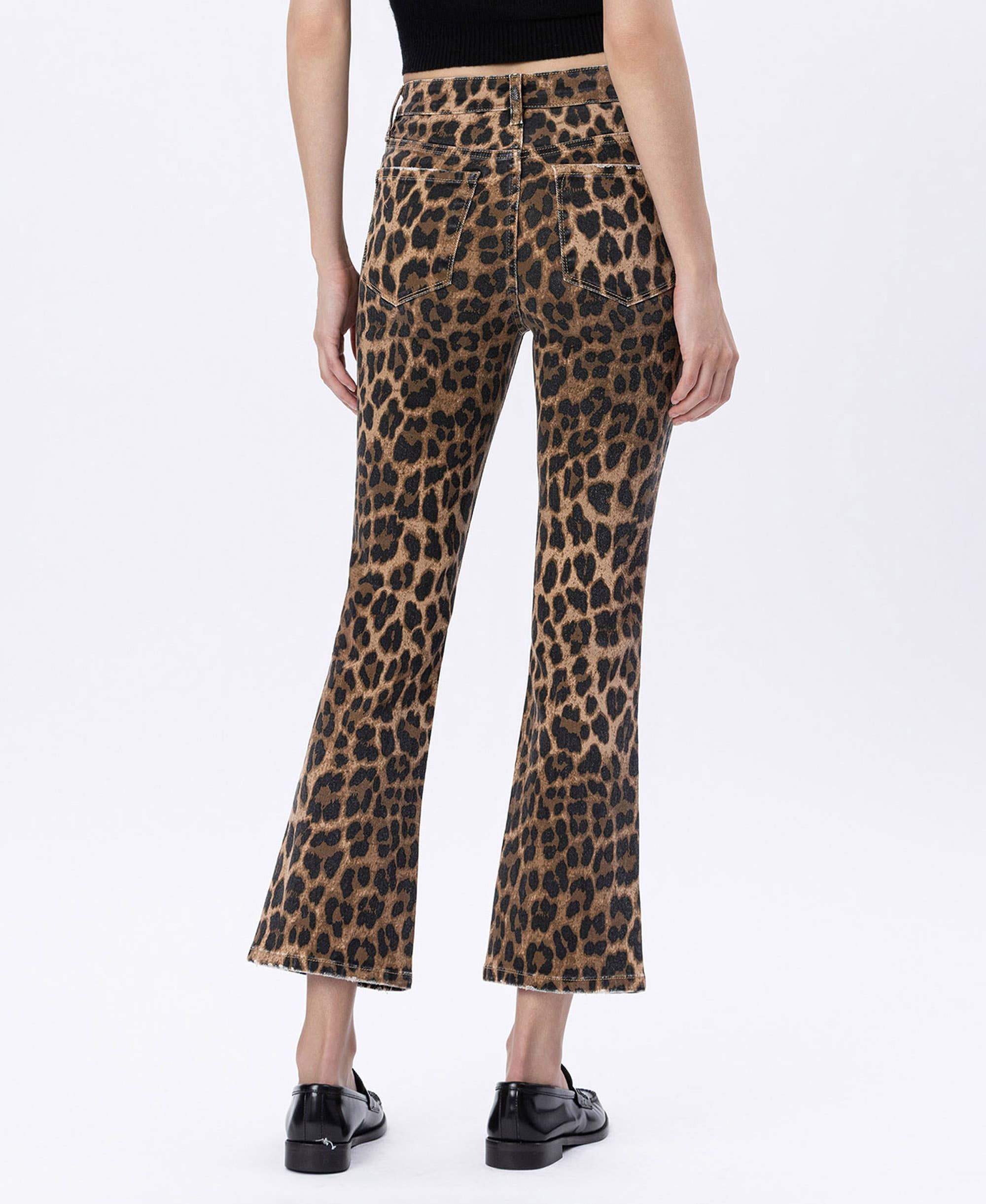 The Romy Leopard Kick Flare Jean