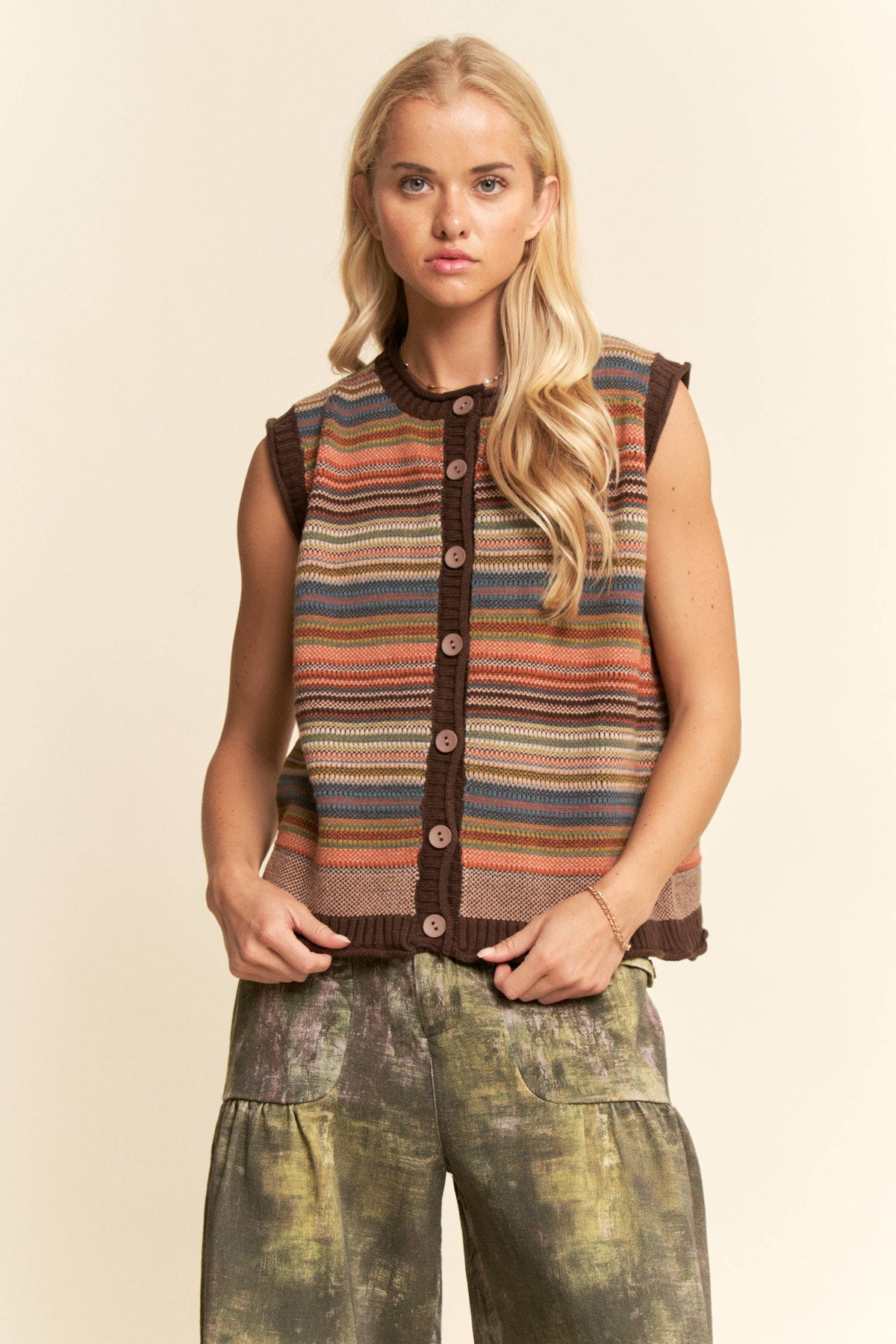 Sabine Striped Sweater Vest