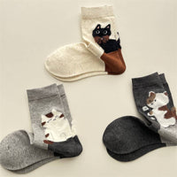 Thumbnail for Adorable Cat Animal Pattern Casual Crew Socks