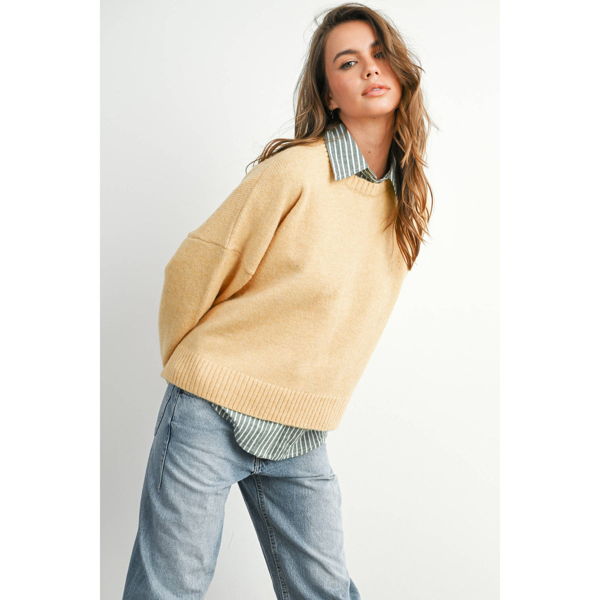 The Maren Bow Back Sweater | Soft Camel