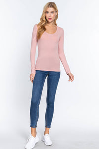 Thumbnail for Long Sleeve Scoop Neck Top