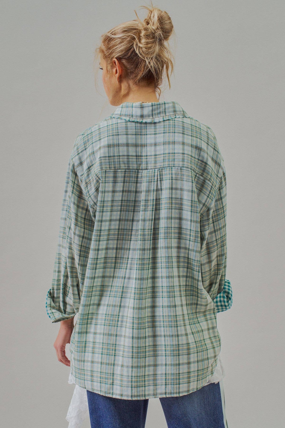 The Élodie Shirt, Reversible Double Gauze Plaid Button Down