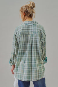 Thumbnail for The Élodie Shirt, Reversible Double Gauze Plaid Button Down