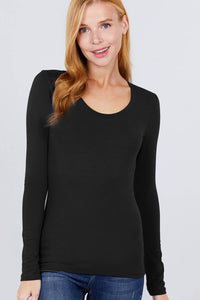 Thumbnail for Long Sleeve Scoop Neck Top
