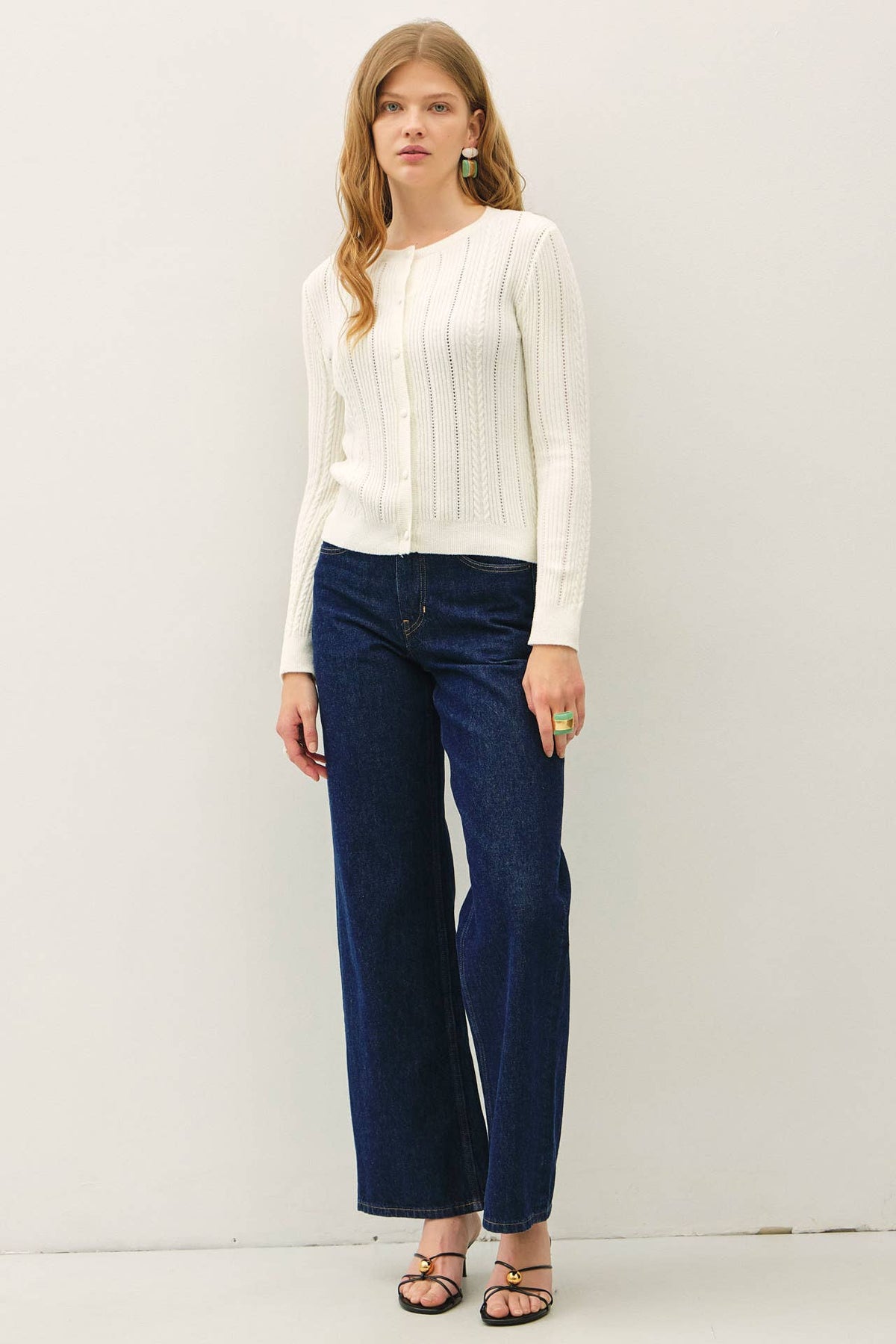 ULTRA SOFT POINTELLE FITTED CARDIGAN