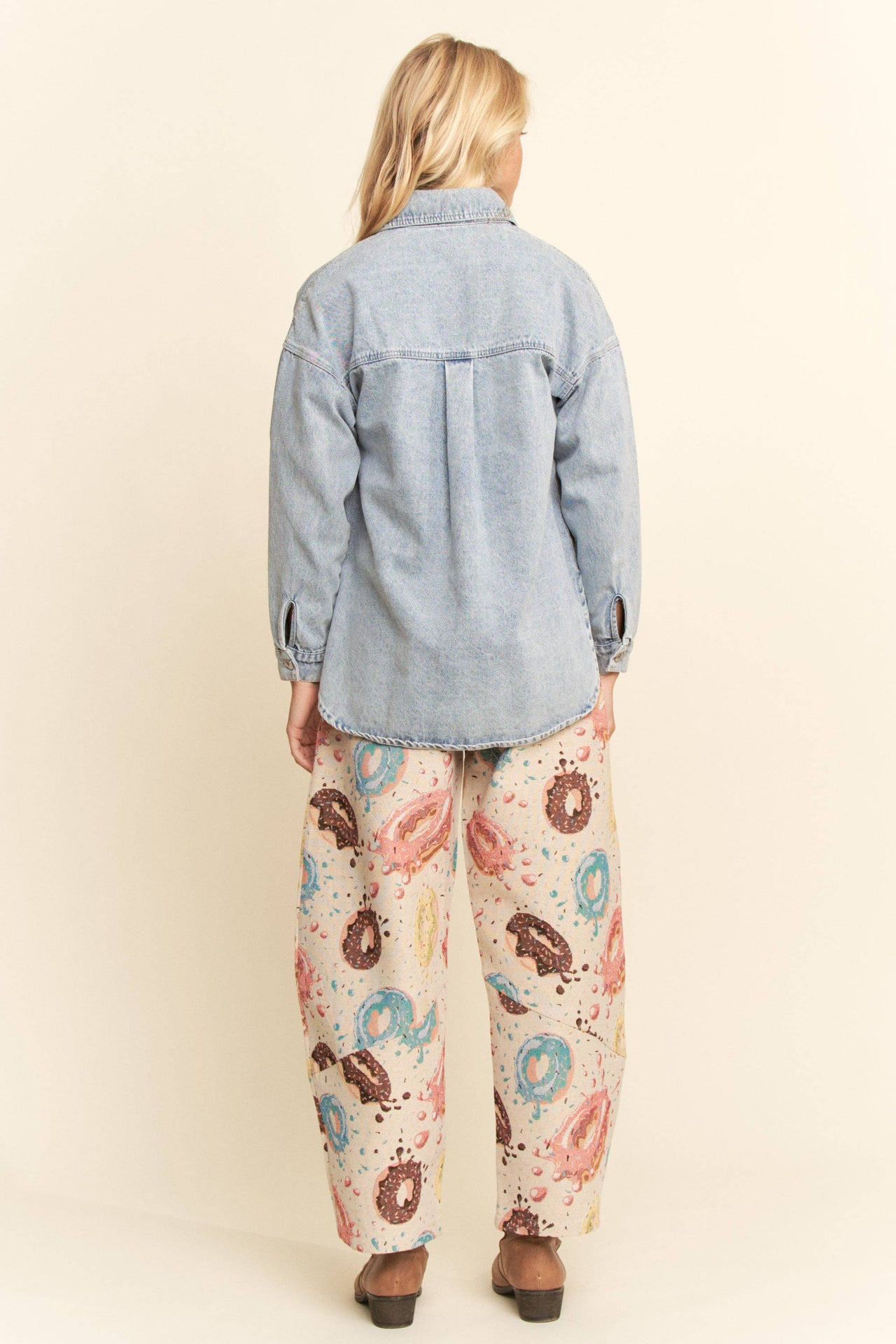 PLUS OVERSIZED DENIM JACKET FRONT CHEST POCKETS