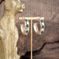 Thumbnail for Jeweled Bubble Hoop Earrings – Colorful Acrylic Cabochons