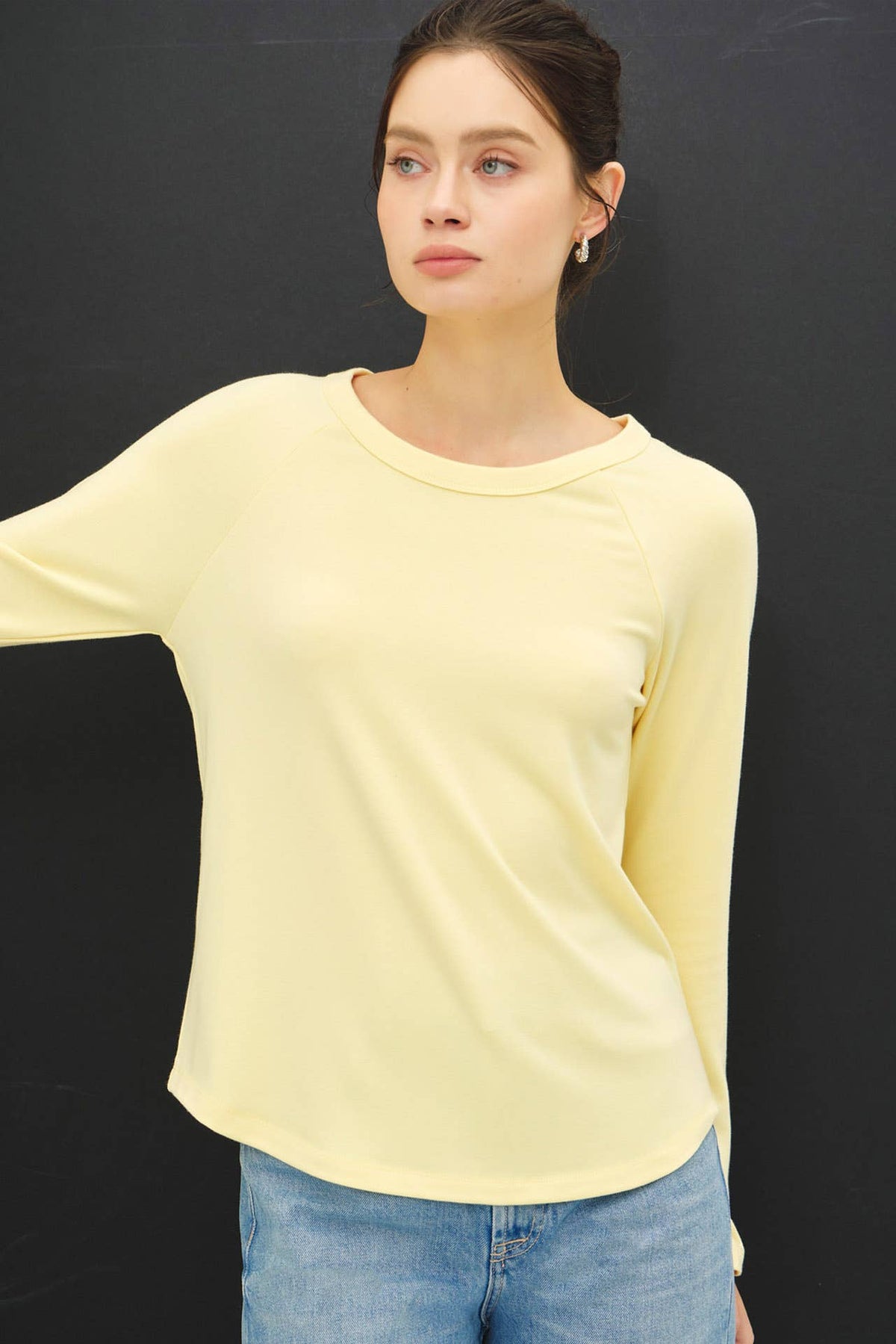 SOFT JERSEY RAGLAN LONG SLEEVE TOP