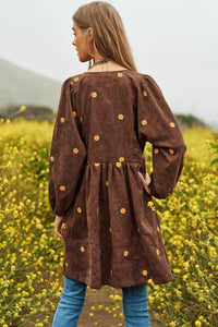 Thumbnail for Plus Corduroy Quilted Mini Dress