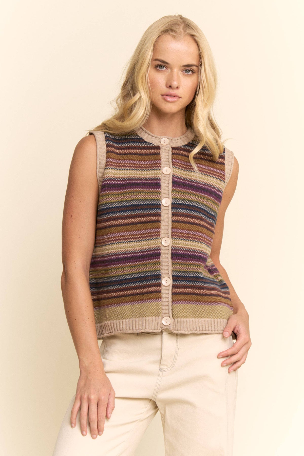 Sabine Striped Sweater Vest