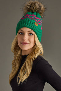 Thumbnail for Green & Speckled Patterned Pom Hat