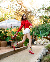 Thumbnail for Lucky Ladybug Sheer Crew Sock