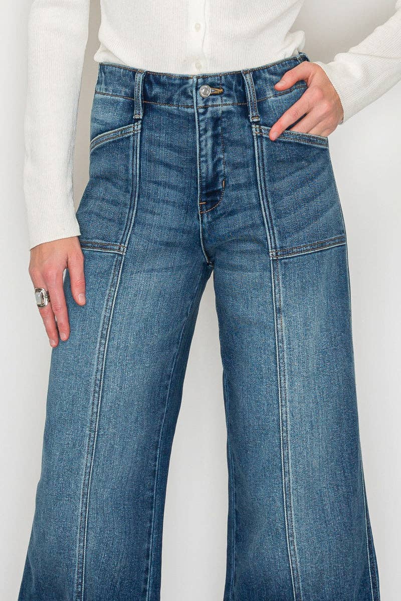 ECO FRIENDLY FABRIC TUMMY CONTROL PALAZZO JEANS