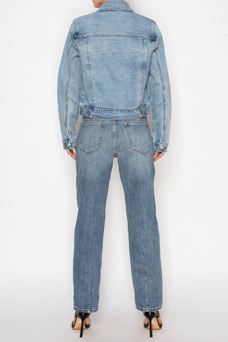 The Vivienne Jacket, Artemis Comfort Stretch Seam Detail Denim Jacket
