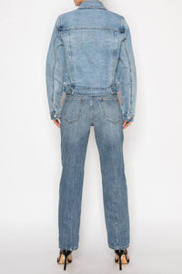 Thumbnail for The Vivienne Jacket, Artemis Comfort Stretch Seam Detail Denim Jacket