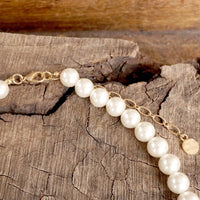 Thumbnail for Boho Bee Pearls Statement Timeless Necklace in Worn Gold