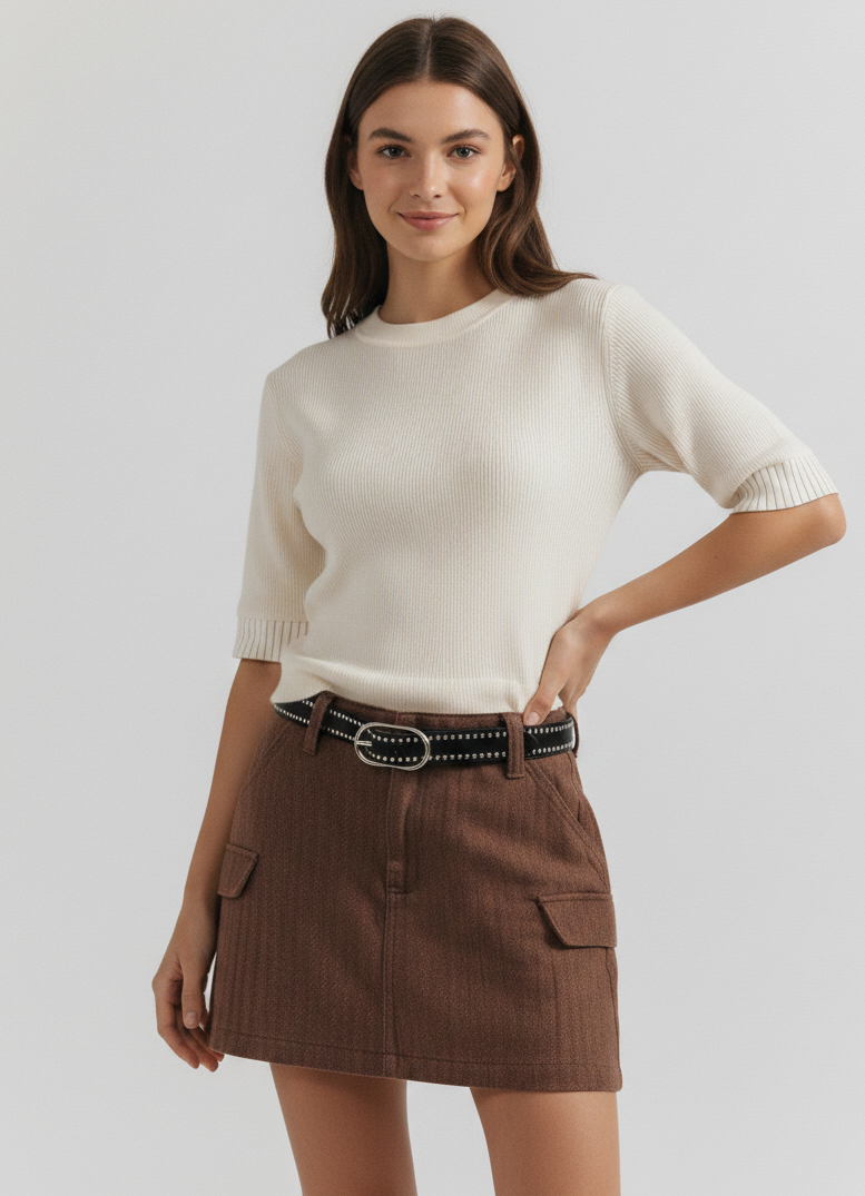 Stud Lined Suede Belt