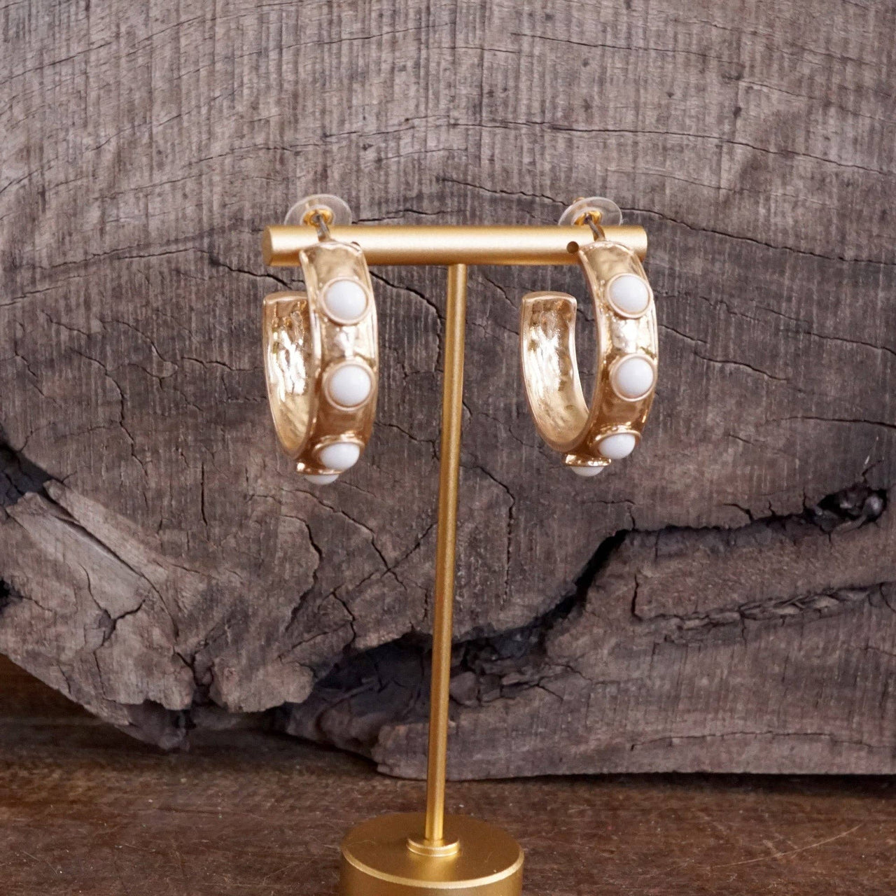 Jeweled Bubble Hoop Earrings – Colorful Acrylic Cabochons