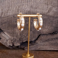 Thumbnail for Jeweled Bubble Hoop Earrings – Colorful Acrylic Cabochons