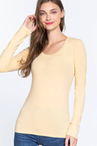 Thumbnail for Long Sleeve Scoop Neck Top
