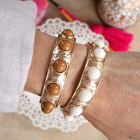 Thumbnail for Jeweled Bubble Hoop Earrings – Colorful Acrylic Cabochons