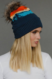 Thumbnail for Navy Forest Landscape Pom Hat