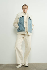 Thumbnail for DENIM SHERPA MIXED VEST