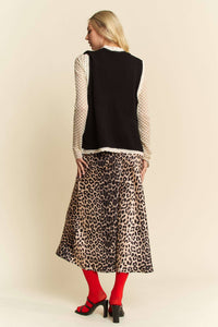 Thumbnail for FLORAL EMBROIDERED LACE SWEATER KNIT VEST TOP